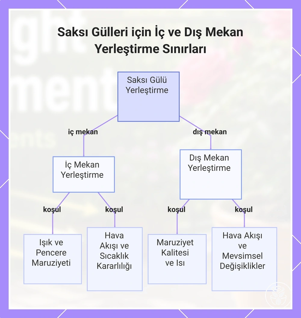 Saksı Gülleri için İç ve Dış Mekan Yerleştirme Sınırları