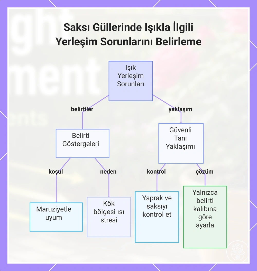 Saksı Güllerinde Işıkla İlgili Yerleşim Sorunlarını Belirleme