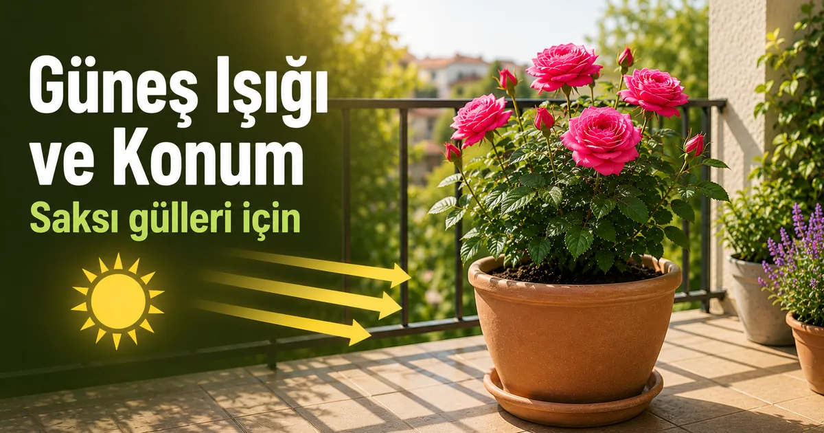 Saksıda gül bakım sistemi için aydınlık dış mekâna yerleştirilmiş bir saksı gülü